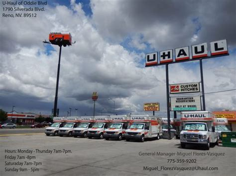 Uhaul oddie - Security Public Storage. (U-Haul Neighborhood Dealer) 471 reviews. 506 El Rancho Dr Sparks, NV 89431. (775) 331-3937. Hours. Directions. View Photos. View website.